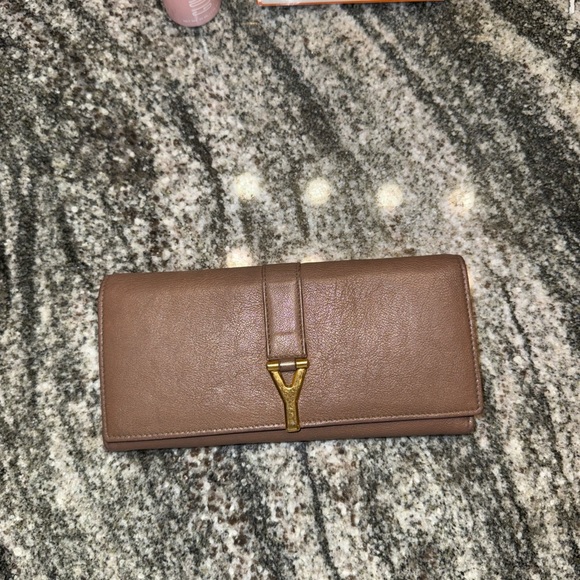 YSL Saint Laurent Paris Calfskin Y Line Flap Wallet Long Leather - Picture 2 of 7